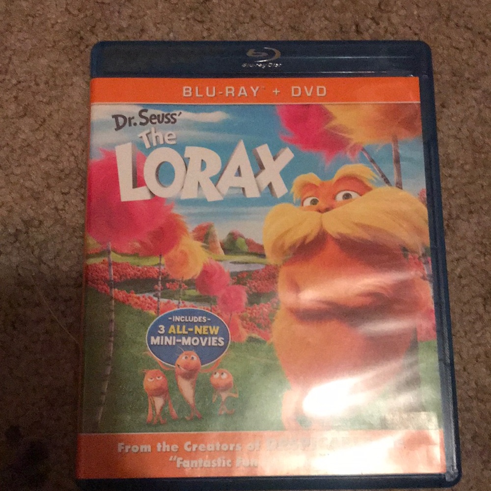 Lorax movie DVD and Blu-ray disc